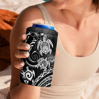 Aloha Hawaii Turtles Floral 4 in 1 Can Cooler Tumbler Obsidian Glaze LT7 - Polynesian Pride