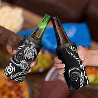 Aloha Hawaii Turtles Floral 4 in 1 Can Cooler Tumbler Obsidian Glaze LT7 - Polynesian Pride