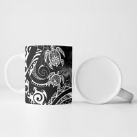 Aloha Hawaii Turtles Floral Ceramic Mug Obsidian Glaze LT7 - Polynesian Pride