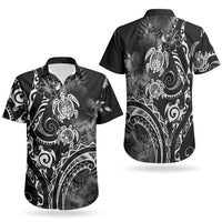 Aloha Hawaii Turtles Floral Couples Matching Mermaid Dress and Hawaiian Shirt Obsidian Glaze LT7 - Polynesian Pride