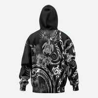 Aloha Hawaii Turtles Floral Hoodie Obsidian Glaze LT7 - Polynesian Pride