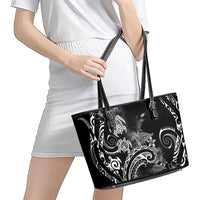 Aloha Hawaii Turtles Floral Leather Tote Bag Obsidian Glaze LT7 - Polynesian Pride