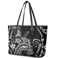 Aloha Hawaii Turtles Floral Leather Tote Bag Obsidian Glaze LT7 - Polynesian Pride