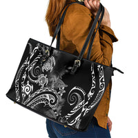 Aloha Hawaii Turtles Floral Leather Tote Bag Obsidian Glaze LT7 - Polynesian Pride