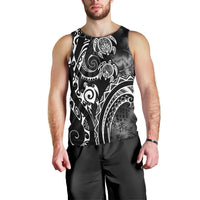 Aloha Hawaii Turtles Floral Men Tank Top Obsidian Glaze LT7 - Polynesian Pride
