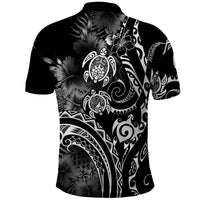 Aloha Hawaii Turtles Floral Polo Shirt Obsidian Glaze LT7 - Polynesian Pride