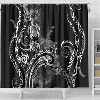 Aloha Hawaii Turtles Floral Shower Curtain Obsidian Glaze LT7 - Polynesian Pride