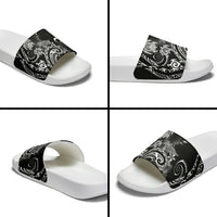 Aloha Hawaii Turtles Floral Slide Sandals Obsidian Glaze LT7 - Polynesian Pride
