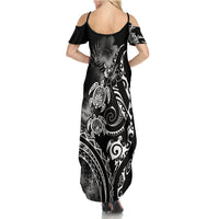 Aloha Hawaii Turtles Floral Summer Maxi Dress Obsidian Glaze LT7 - Polynesian Pride