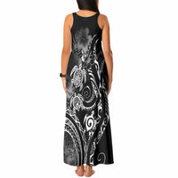 Aloha Hawaii Turtles Floral Tank Maxi Dress Obsidian Glaze LT7 - Polynesian Pride