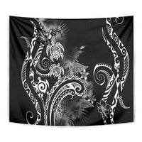 Aloha Hawaii Turtles Floral Tapestry Obsidian Glaze LT7 - Polynesian Pride