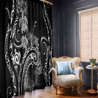 Aloha Hawaii Turtles Floral Window Curtain Obsidian Glaze LT7 - Polynesian Pride