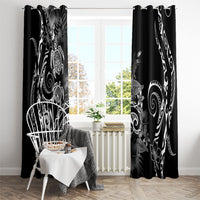 Aloha Hawaii Turtles Floral Window Curtain Obsidian Glaze LT7 - Polynesian Pride