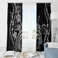 Aloha Hawaii Turtles Floral Window Curtain Obsidian Glaze LT7 - Polynesian Pride