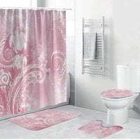 Aloha Hawaii Turtles Floral Bathroom Set Pink Marbles Glaze LT7 Bathroom Set (4 pcs) Pink - Polynesian Pride