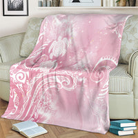 Aloha Hawaii Turtles Floral Blanket Pink Marbles Glaze LT7 - Polynesian Pride