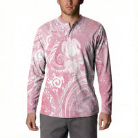Aloha Hawaii Turtles Floral Button Sweatshirt Pink Marbles Glaze LT7 - Polynesian Pride