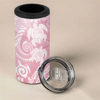 Aloha Hawaii Turtles Floral 4 in 1 Can Cooler Tumbler Pink Marbles Glaze LT7 - Polynesian Pride