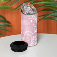 Aloha Hawaii Turtles Floral 4 in 1 Can Cooler Tumbler Pink Marbles Glaze LT7 - Polynesian Pride