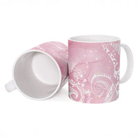 Aloha Hawaii Turtles Floral Ceramic Mug Pink Marbles Glaze LT7 - Polynesian Pride