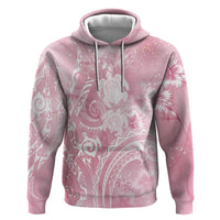 Aloha Hawaii Turtles Floral Hoodie Pink Marbles Glaze LT7 Pullover Hoodie Pink - Polynesian Pride