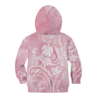 Aloha Hawaii Turtles Floral Kid Hoodie Pink Marbles Glaze LT7 - Polynesian Pride