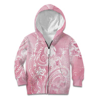 Aloha Hawaii Turtles Floral Kid Hoodie Pink Marbles Glaze LT7 Zip Hoodie Pink - Polynesian Pride