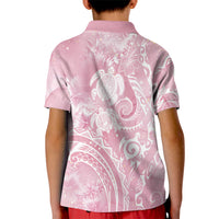 Aloha Hawaii Turtles Floral Kid Polo Shirt Pink Marbles Glaze LT7 - Polynesian Pride