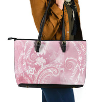 Aloha Hawaii Turtles Floral Leather Tote Bag Pink Marbles Glaze LT7 - Polynesian Pride