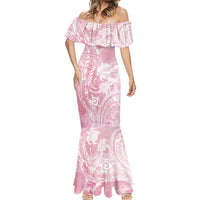 Aloha Hawaii Turtles Floral Mermaid Dress Pink Marbles Glaze LT7 - Polynesian Pride