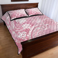 Aloha Hawaii Turtles Floral Quilt Bed Set Pink Marbles Glaze LT7 - Polynesian Pride