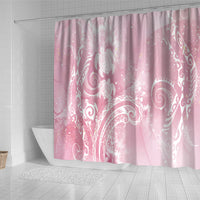 Aloha Hawaii Turtles Floral Shower Curtain Pink Marbles Glaze LT7 - Polynesian Pride