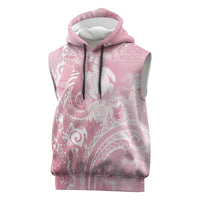 Aloha Hawaii Turtles Floral Sleeveless Hoodie Pink Marbles Glaze LT7 Pink - Polynesian Pride