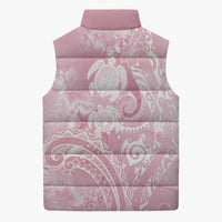 Aloha Hawaii Turtles Floral Sleeveless Puffer Jacket Pink Marbles Glaze LT7 - Polynesian Pride