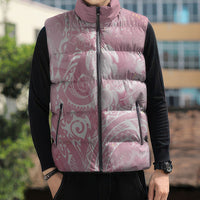 Aloha Hawaii Turtles Floral Sleeveless Puffer Jacket Pink Marbles Glaze LT7 - Polynesian Pride