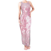 Aloha Hawaii Turtles Floral Tank Maxi Dress Pink Marbles Glaze LT7 Women Pink - Polynesian Pride