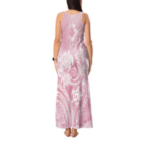 Aloha Hawaii Turtles Floral Tank Maxi Dress Pink Marbles Glaze LT7 - Polynesian Pride