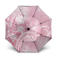 Aloha Hawaii Turtles Floral Umbrella Pink Marbles Glaze LT7 One Size Folded 11.42 inch Opened Diameter 37.4 inch Pink - Polynesian Pride