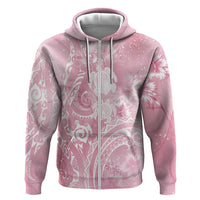 Aloha Hawaii Turtles Floral Zip Hoodie Pink Marbles Glaze LT7 Zip Hoodie Pink - Polynesian Pride