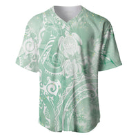 Aloha Hawaii Turtles Floral Baseball Jersey Seafoam Marbles Glaze LT7 Seafoam - Polynesian Pride