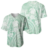 Aloha Hawaii Turtles Floral Baseball Jersey Seafoam Marbles Glaze LT7 - Polynesian Pride