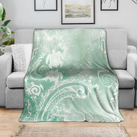Aloha Hawaii Turtles Floral Blanket Seafoam Marbles Glaze LT7 - Polynesian Pride