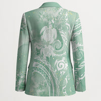 Aloha Hawaii Turtles Floral Blazer Seafoam Marbles Glaze LT7 - Polynesian Pride