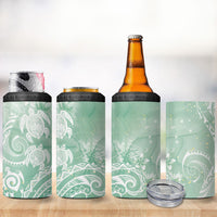 Aloha Hawaii Turtles Floral 4 in 1 Can Cooler Tumbler Seafoam Marbles Glaze LT7 - Polynesian Pride