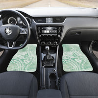 Aloha Hawaii Turtles Floral Car Mats Seafoam Marbles Glaze LT7 Set 2pcs - Front Seafoam - Polynesian Pride