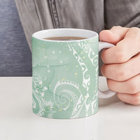 Aloha Hawaii Turtles Floral Ceramic Mug Seafoam Marbles Glaze LT7 - Polynesian Pride