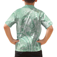 Aloha Hawaii Turtles Floral Hawaiian Shirt Seafoam Marbles Glaze LT7 - Polynesian Pride