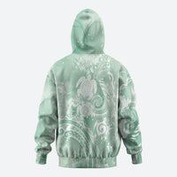 Aloha Hawaii Turtles Floral Hoodie Seafoam Marbles Glaze LT7 - Polynesian Pride