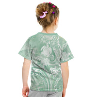Aloha Hawaii Turtles Floral Kid T Shirt Seafoam Marbles Glaze LT7 - Polynesian Pride