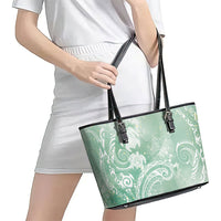 Aloha Hawaii Turtles Floral Leather Tote Bag Seafoam Marbles Glaze LT7 - Polynesian Pride